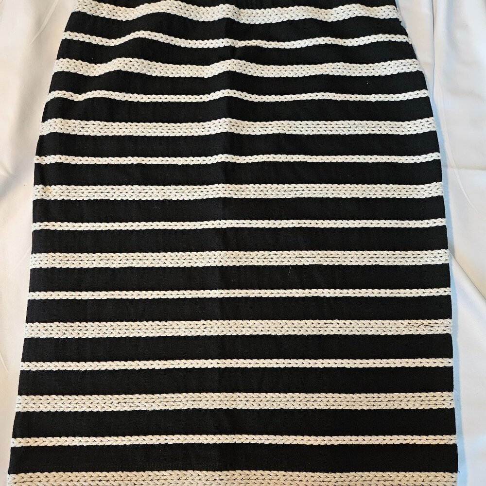Max Studio black white striped skirt classic‎ women’s size large S office NWT